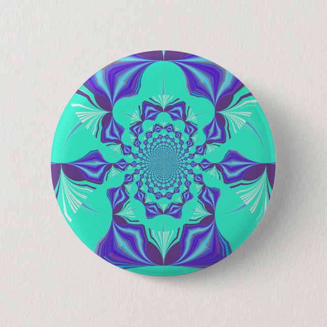 Precious blue 6 cm round badge (Front)