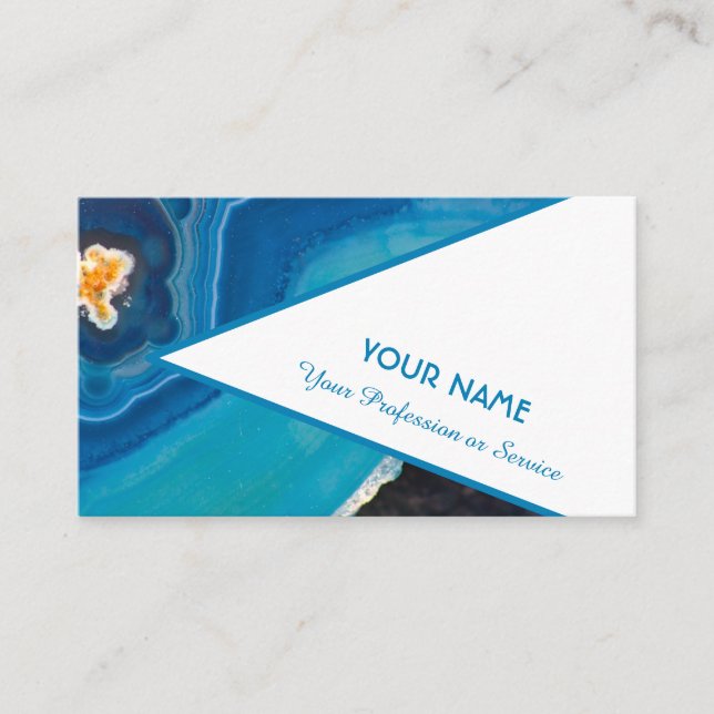 Precious blue crystal gem business card (Front)