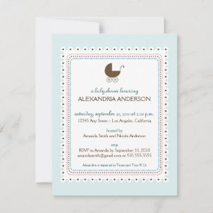 Precious Blue Custom Baby Shower Invitation