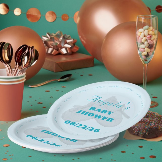 Precious Bundle Boy Baby Shower  Paper Plate (Multi)