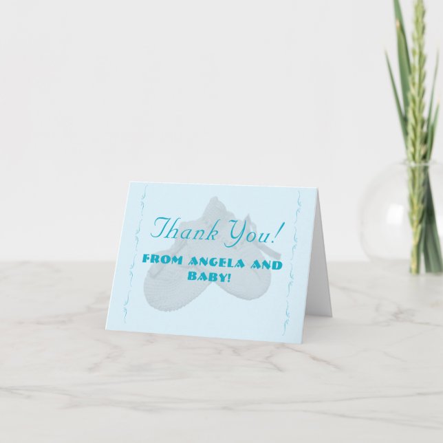 Precious Bundle Boy Baby Shower  Thank You Card (Front)