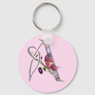 Precious Butterfly Initial A Key Ring