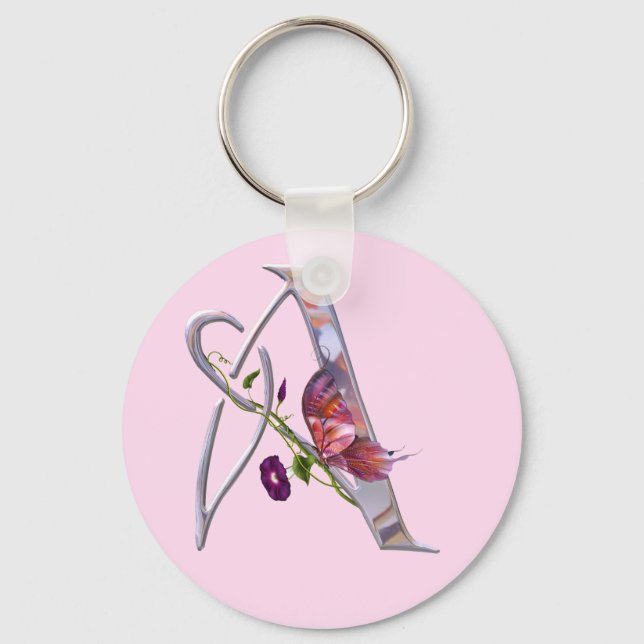 Precious Butterfly Initial A Key Ring (Front)