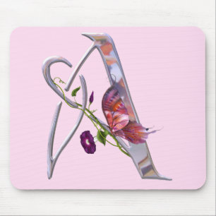Precious Butterfly Initial A Mouse Pad