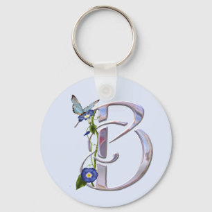 Precious Butterfly Initial B Key Ring
