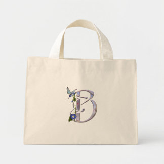 Precious Butterfly Initial B Mini Tote Bag