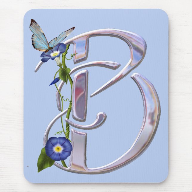 Precious Butterfly Initial B Mouse Pad (Front)