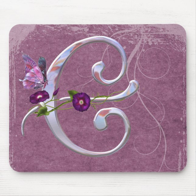 Precious Butterfly Initial C Mouse Pad (Front)