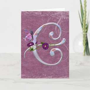Precious Butterfly Initial C Note Card