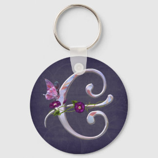 Precious Butterfly Initial E Key Ring