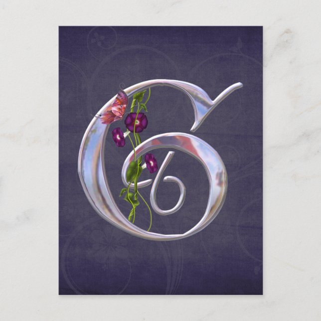 Precious Butterfly Initial G Postcard (Front)