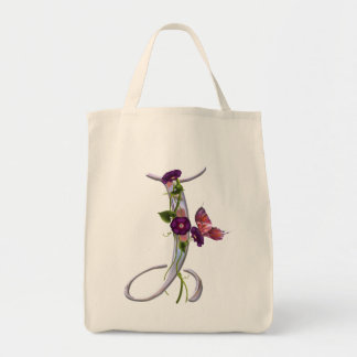 Precious Butterfly Initial J Tote Bag