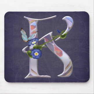Precious Butterfly Initial K Mouse Pad