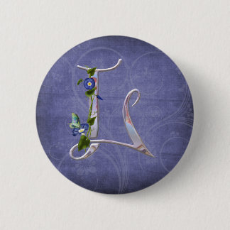 Precious Butterfly Initial L 6 Cm Round Badge