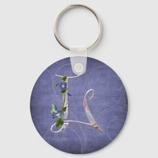 Precious Butterfly Initial L Key Ring