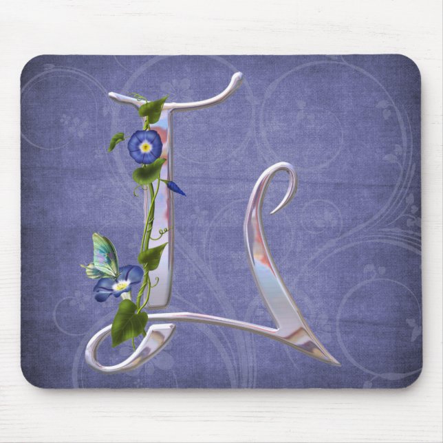Precious Butterfly Initial L Mouse Pad (Front)