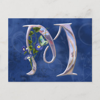 Precious Butterfly Initial M Postcard