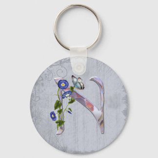 Precious Butterfly Initial N Key Ring