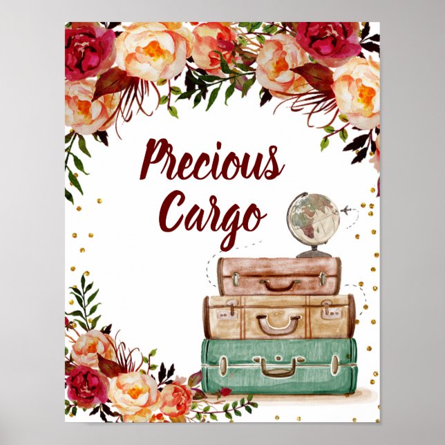 Precious Cargo Sign Travel Bridal Shower Poster (Front)