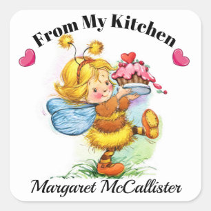 Precious Cupcake Girl Kitchen Sticker