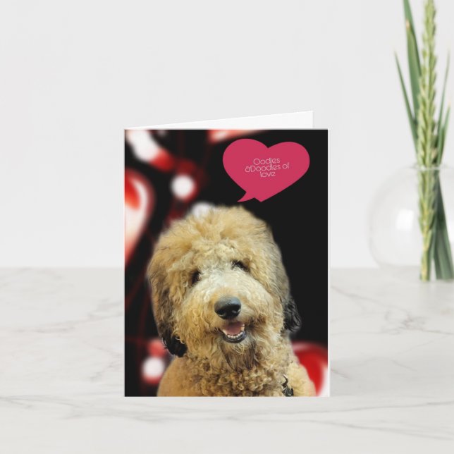 Precious Doodle Dog Valentine Card (Front)