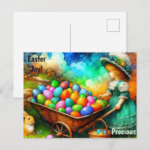 PRECIOUS ~ EASTER GIRL ~ Alcohol Inks picture ~ Postcard