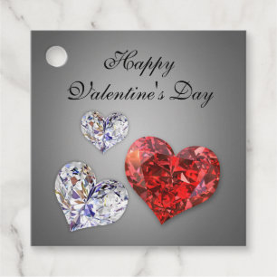 Precious Elegant Diamond Hearts Favour Tags