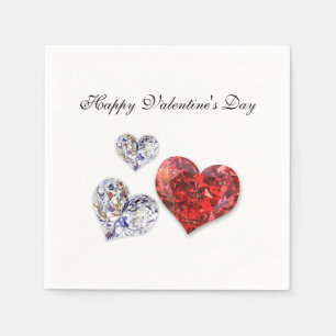 Precious Elegant Diamond Hearts Napkin