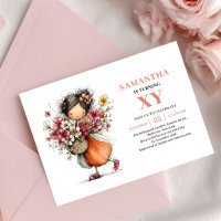 Precious Fairy Girl 8th Birthday Blush Pink invite