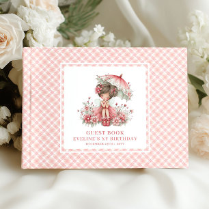 Precious Fairy Girl Birthday Floral Pink Guestbook
