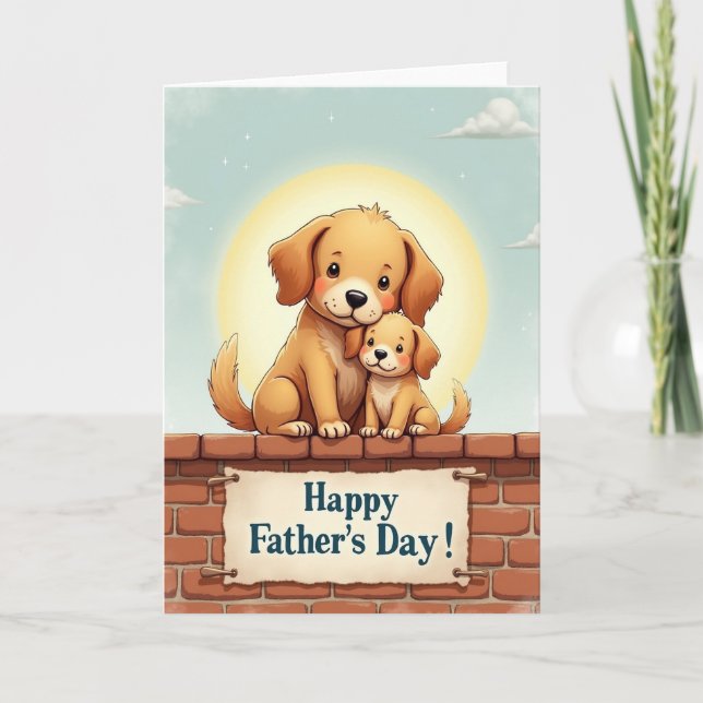 Precious Fathers Day Pups Card (Front)