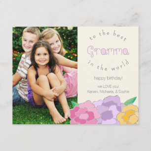 Precious Florals Happy Birthday Gramma Photo Card