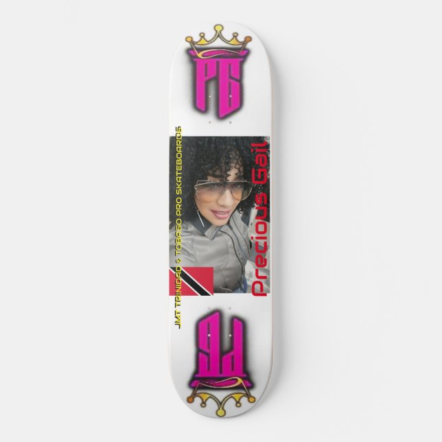 PRECIOUS GAIL.  JMT 8 1/4" Skateboard Deck (Front)