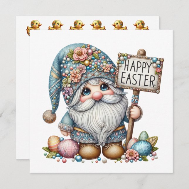 Precious Gnome Easter Theme Invitation (Front/Back)