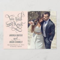 Precious Knot Wedding Announcement - Light Peach