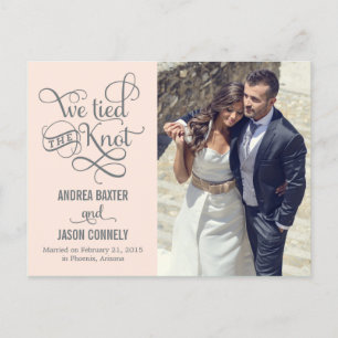 Precious Knot Wedding Announcement - Light Peach Postcard