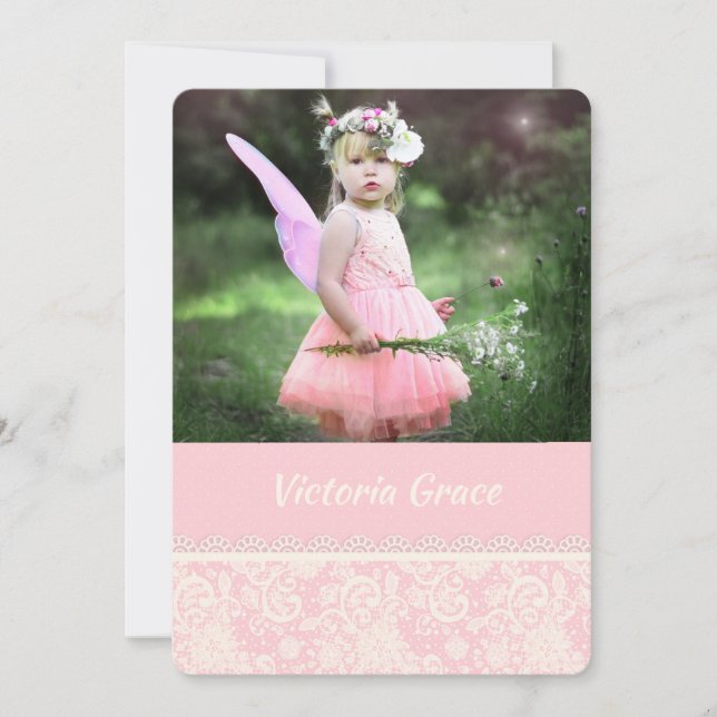 Precious Lace Photo Invitation (Front)