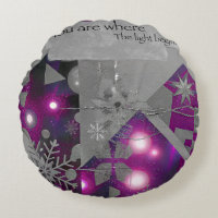 Precious Light – Violet Gem Round Pouf