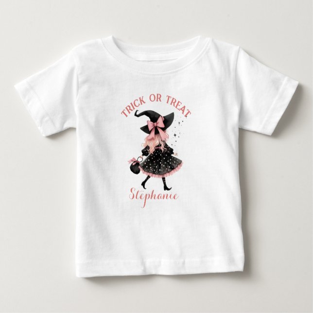 Precious Little Halloween Witch - Trick or Treat Baby T-Shirt (Front)