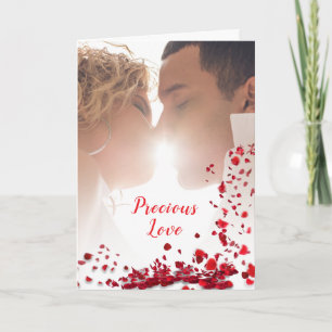 Precious Love - Roses - Kissing Couple Thank You Card