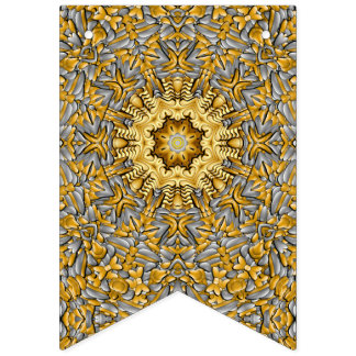 Precious Metal Gold Silver Vintage Kaleidoscope Bunting