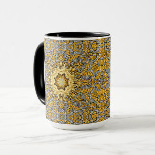 Precious Metal Gold Silver Vintage Kaleidoscope Mug