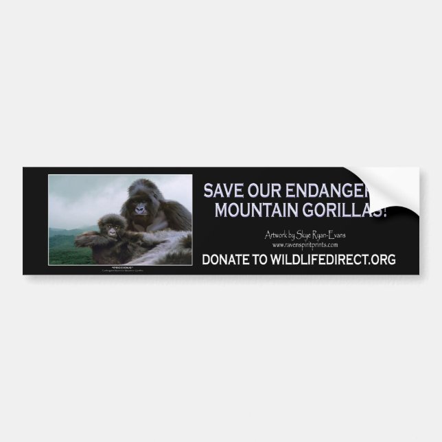 "PRECIOUS" Mountain Gorillas Bumper Sticker (Front)