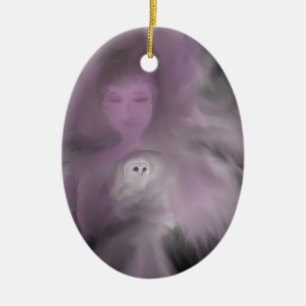 Precious Owl Angel Ceramic Tree Decoration