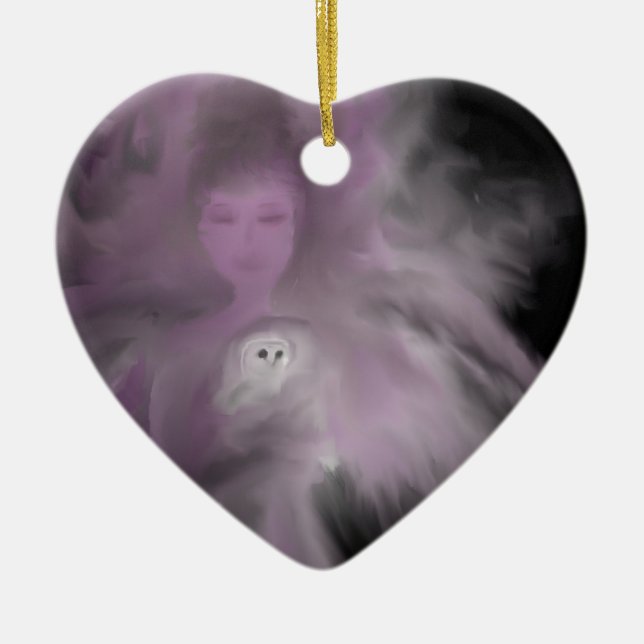 Precious Owl Angel Ceramic Tree Decoration (Front)