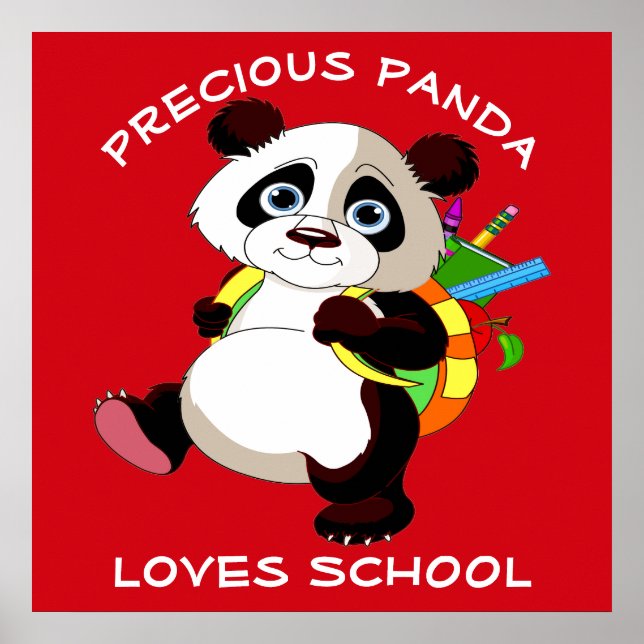 Precious Panda Loves School Poster (Front)