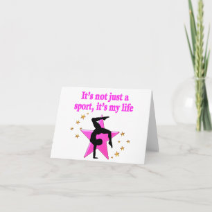 PRECIOUS PINK STAR GYMNASTICS INSPIRATIONAL QUOTE CARD
