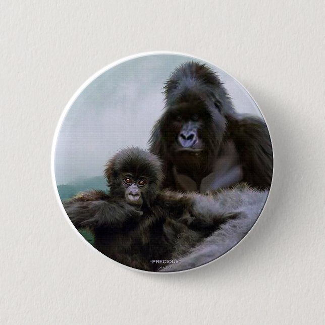 "PRECIOUS" Primate - Mountain Gorilla Buttons (Front)