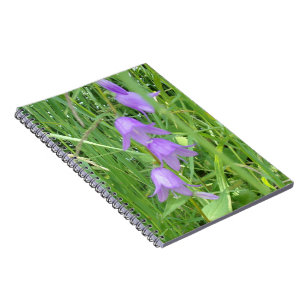 Precious Purple Bell Flowers Spiral Notebook