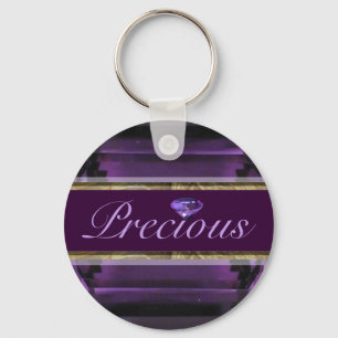 Precious  Purple, Violet Gem Design Key Ring